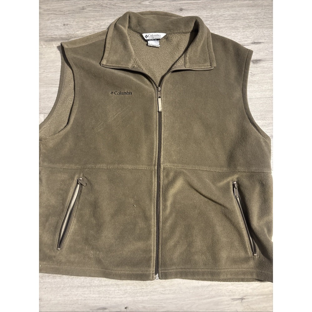 Columbia Fleece Vest Mens Size XXL Tan Brown - Picture 1 of 5